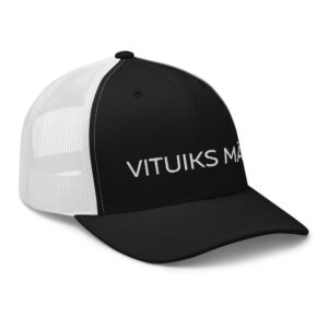 Vituiks män Yupoong retro trucker musta / valkoinen etuoikea