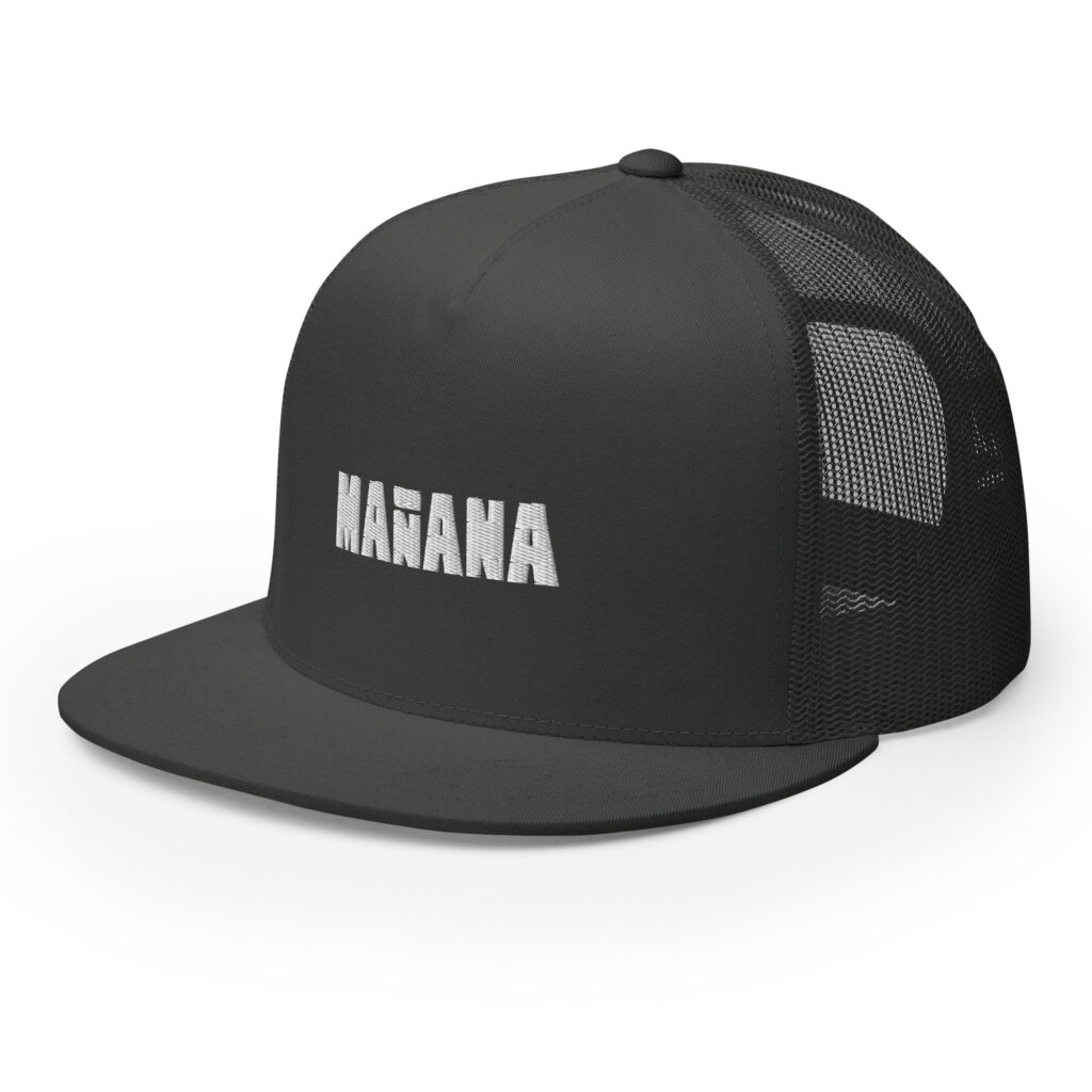 Manjana 5-panel trucker hiili (charcoal) etuvasen Yupoong